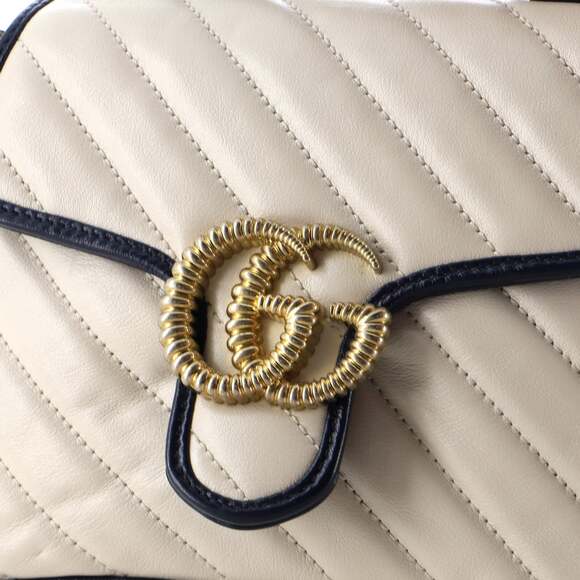 Gucci Gg Marmont Top Handle Flap Bag #124871G10B - Picture 7 of 9